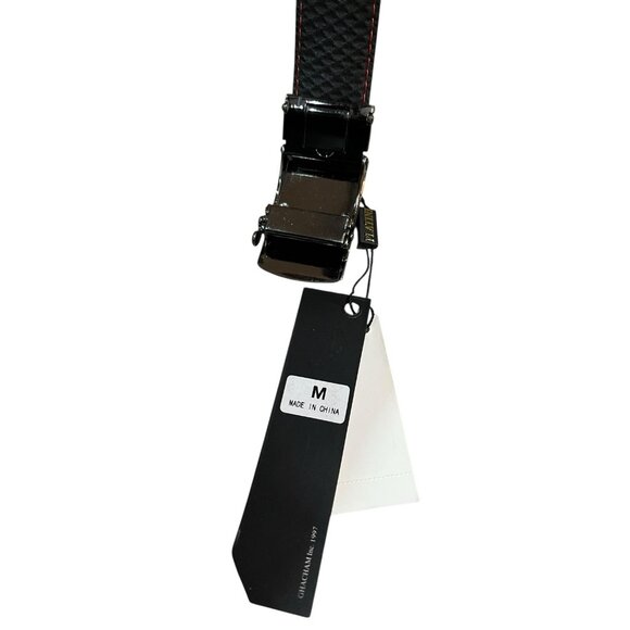 PLATINI Men’s Medium Textured Black Auto Press Gold Tone Panther Belt Buckle NWT - Picture 5 of 5